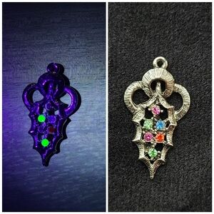Uranium Glass Vintage Pendant